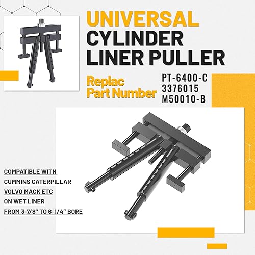 Miniatura 2 de KUAFU Extractor de forro universal compatible con Cummins Caterpillar Volvo Mack, etc. en revestimiento húmedo de 3-78 pulgadas a 6-14 pulgadas,