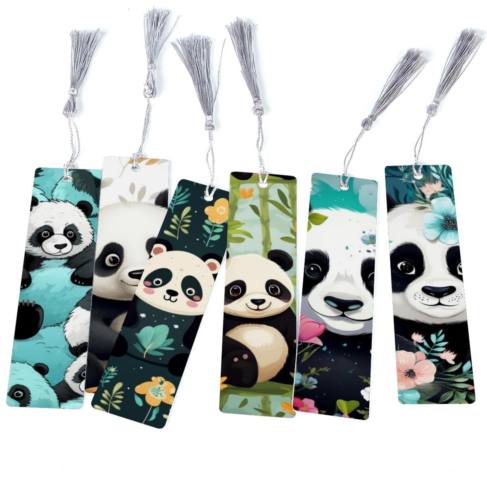 Marque-pages panda avec pompons (lot de 6) idée cadeau lecteur - 8