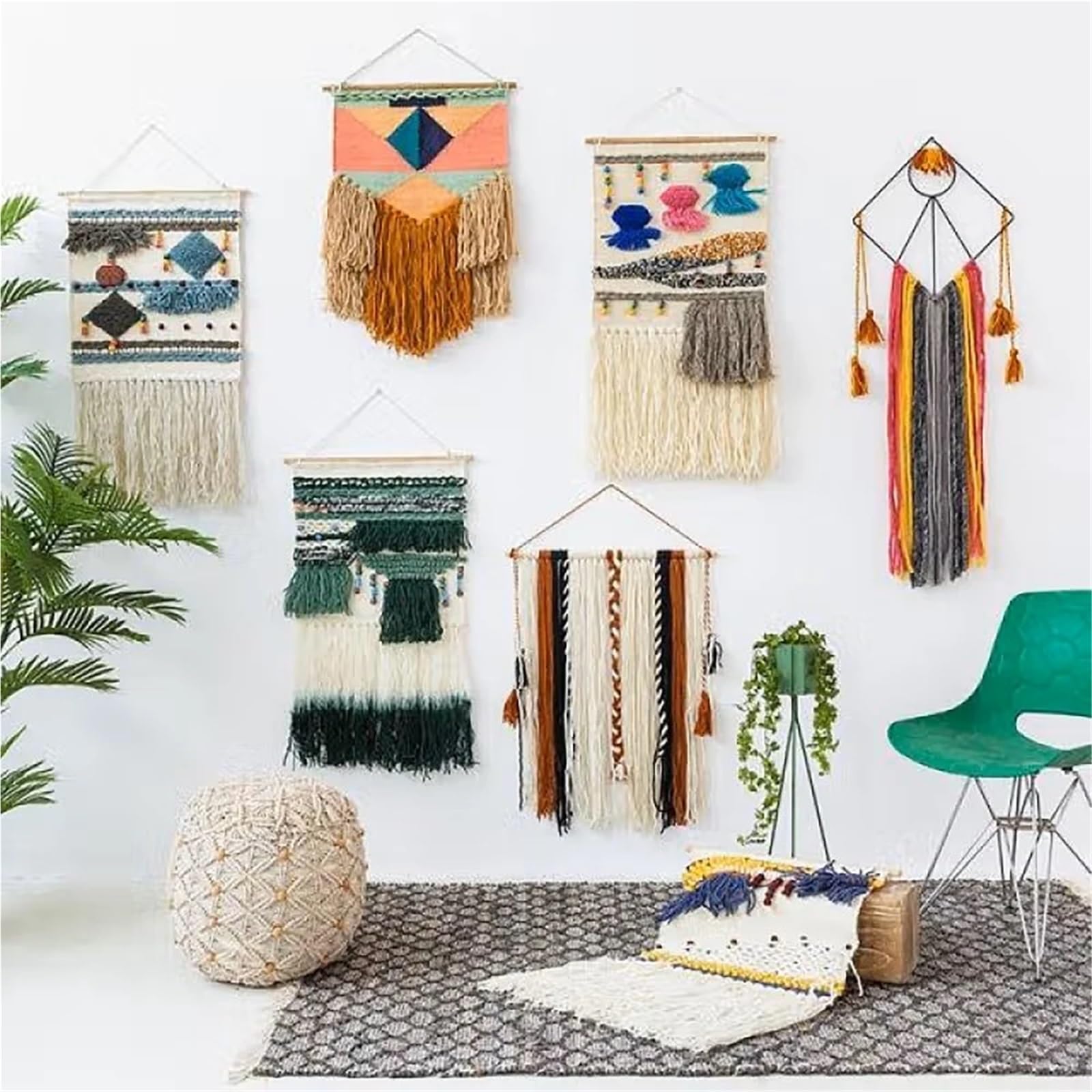 Strickliesel Erwachsene Webstuhl-Set for Anfänger, mit Ständer, Wandteppich, großer gewebter Wandkunst-Webstuhl, Webrahmen-Webstuhl, Webstuhl-Werkzeuge