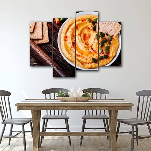 Miniatura 3 de Lienzo decorativo para pared, hecho en casa, calabaza salada, hummus de Acción de Gracias, aperitivo, pintura moderna, enmarcada, decoración de