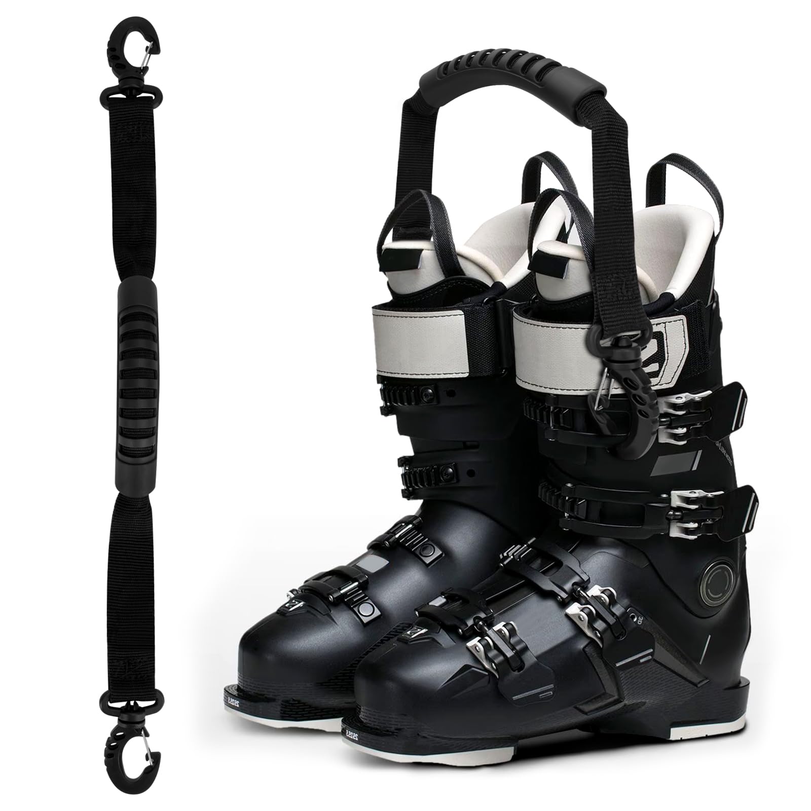 Lot De 2 Sangles De Ski – Bandoulière Rembourrée, Réglable De 60 à 120 Cm, Pour Skis, Bâtons, Patins, Bottes