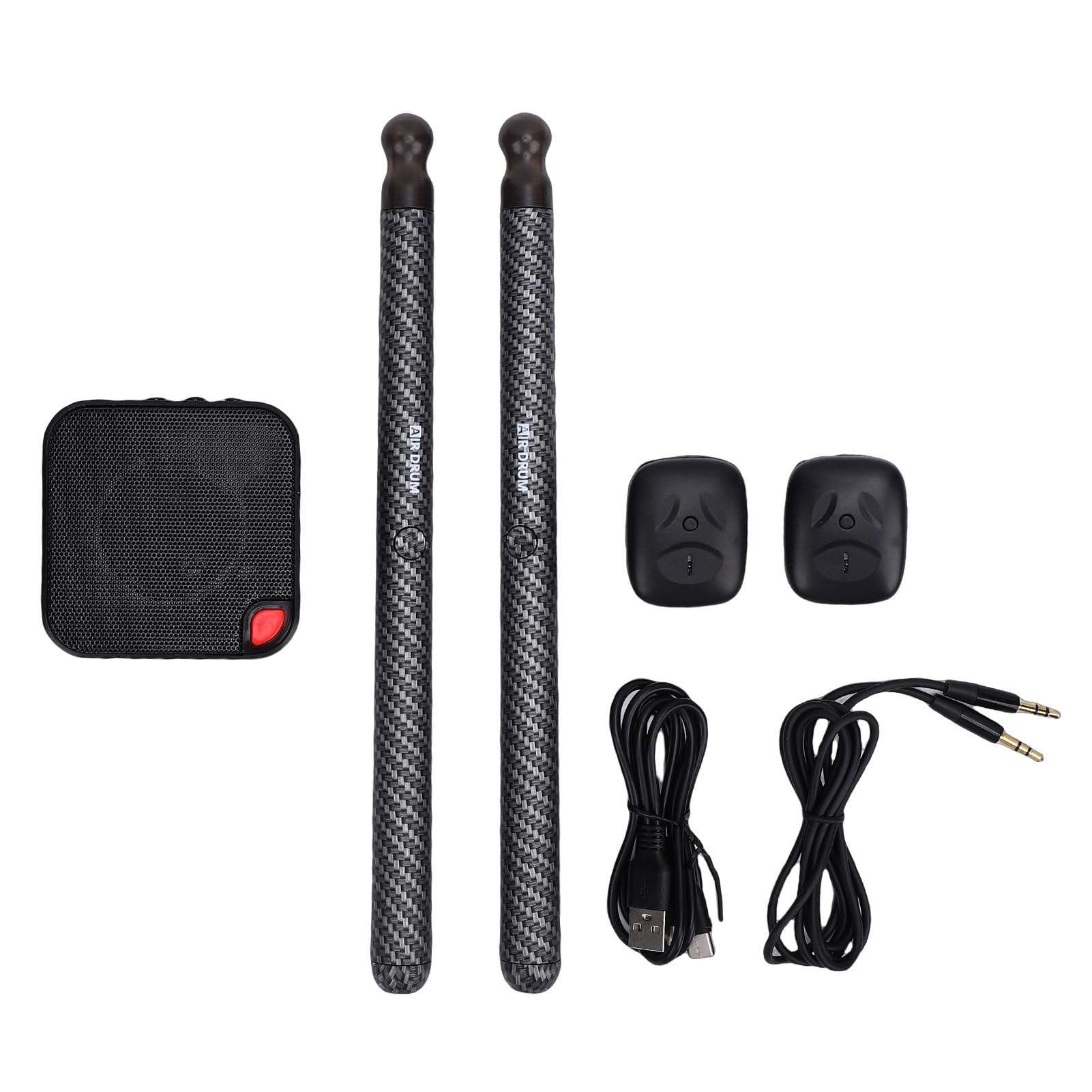 Fabater Air Drumsticks, Virtuelles Elektronisches Schlagzeug-Set, Tragbares Übungs-Schlagzeug mit Pedalen, 3D-Bewegungserkennungs-E-Drum-Set für Erwachsene und auf Partys