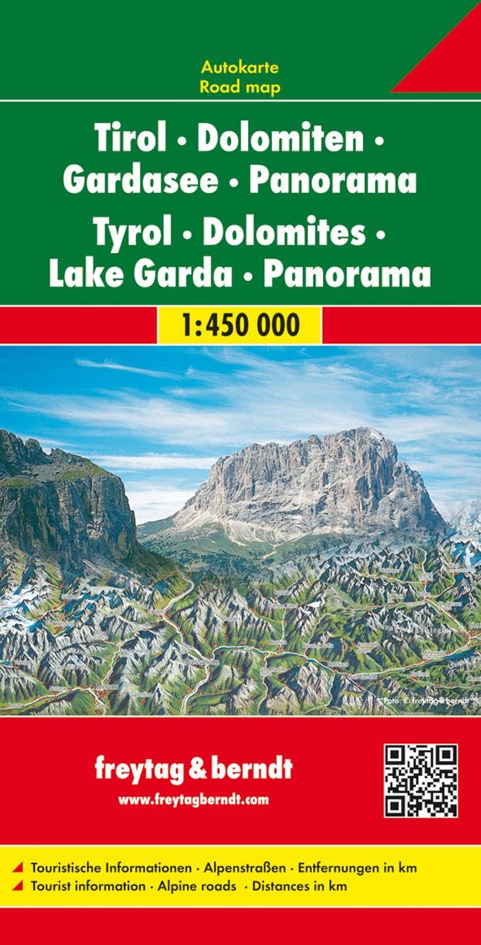 Scenic Routes in the Tyrol and the Dolomites: Map: Panorama Wegenkaart 1:450 000