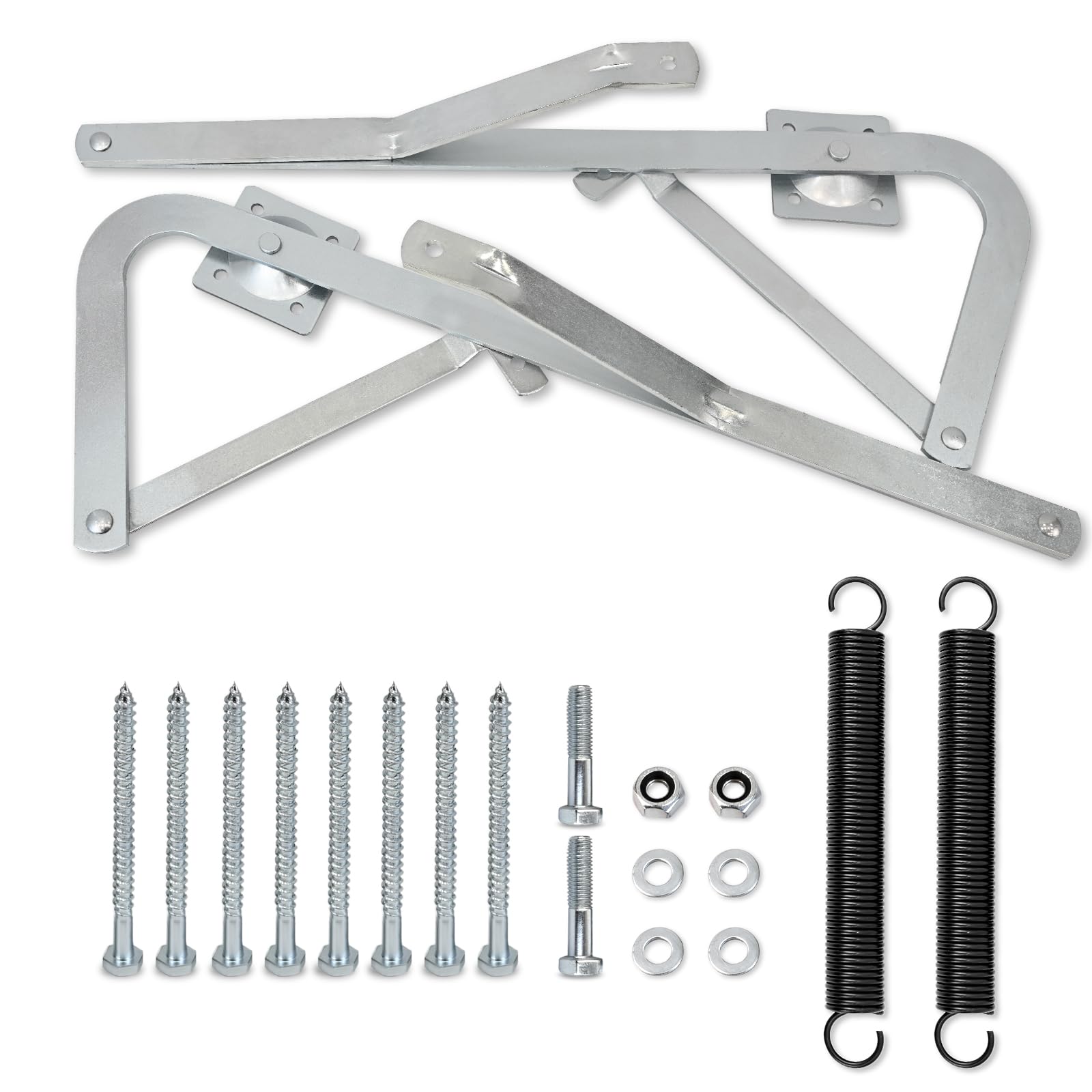 Premium 55-2 Attic Ladder Hinge Arms with Springs | Compatible with Werner Mk5, WU2210, W2208, W2210 Sttic Ladder Spring Replacement Kit| Heavy Duty Galvanized Material