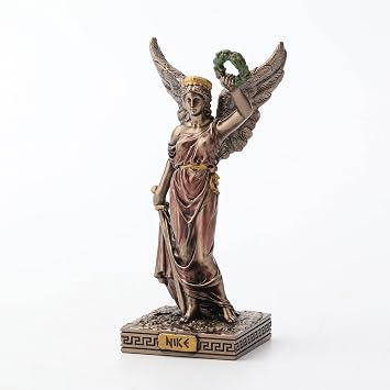 Veronese Design Nike Greek Goddess of Victory Resin Miniature Handpainted Bronze Finish