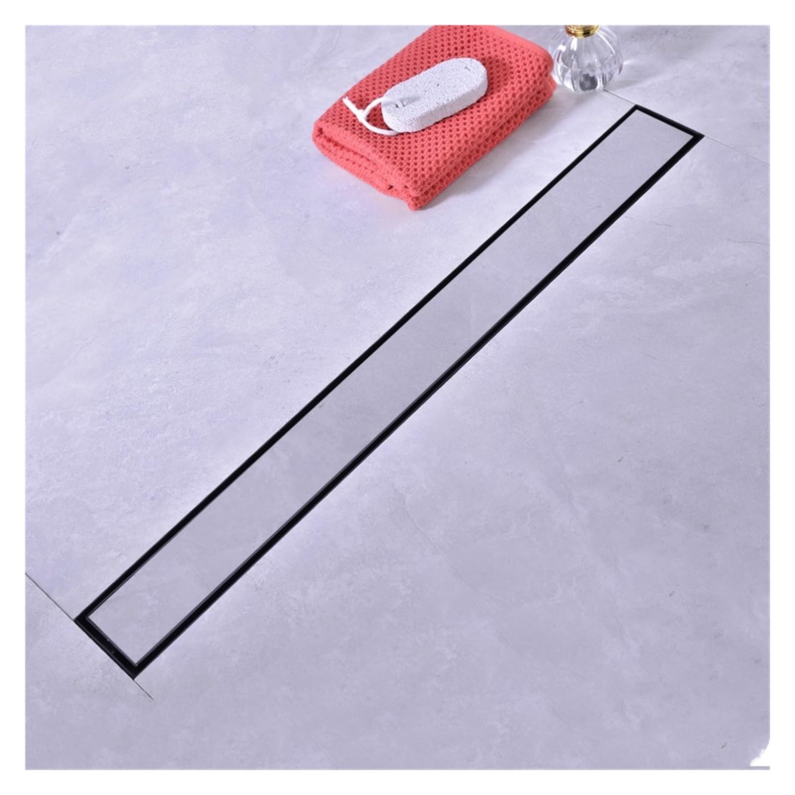 Desagüe de Suelo de 600 mm, Rectangular, de Acero Inoxidable 304, para baño, Ducha, Suelo de baldosas Invisibles