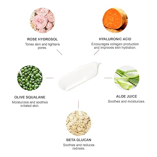 Miniatura 3 de 100% PURE Agua de rosas hidratante de leche hidratante facial cuidado natural ácido hialurónico, escualeno reabastece la flexibilidad, piel