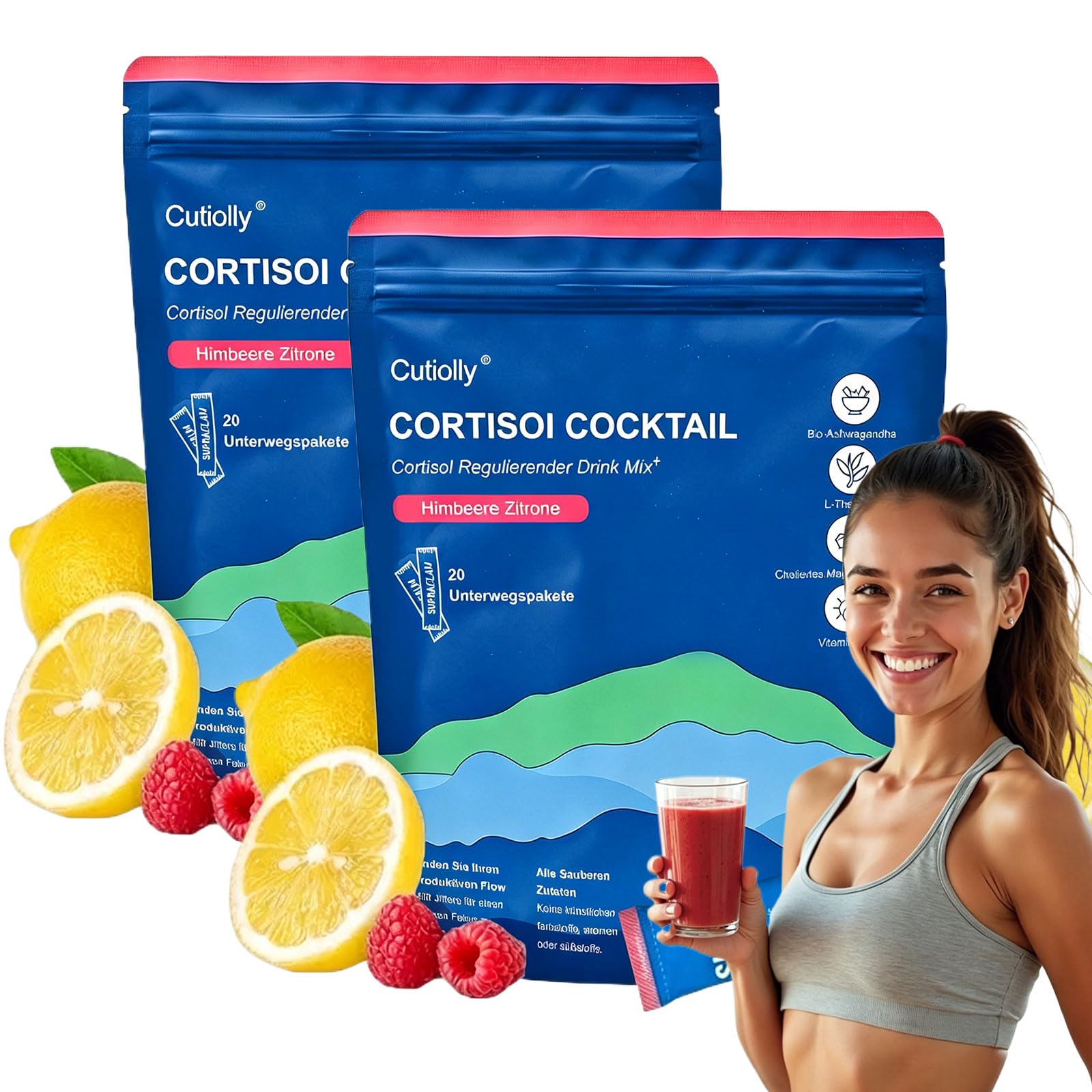 Jello Cortisol Cocktail 40 Stück Pulver zum Abnehmen Entspannt Bleiben