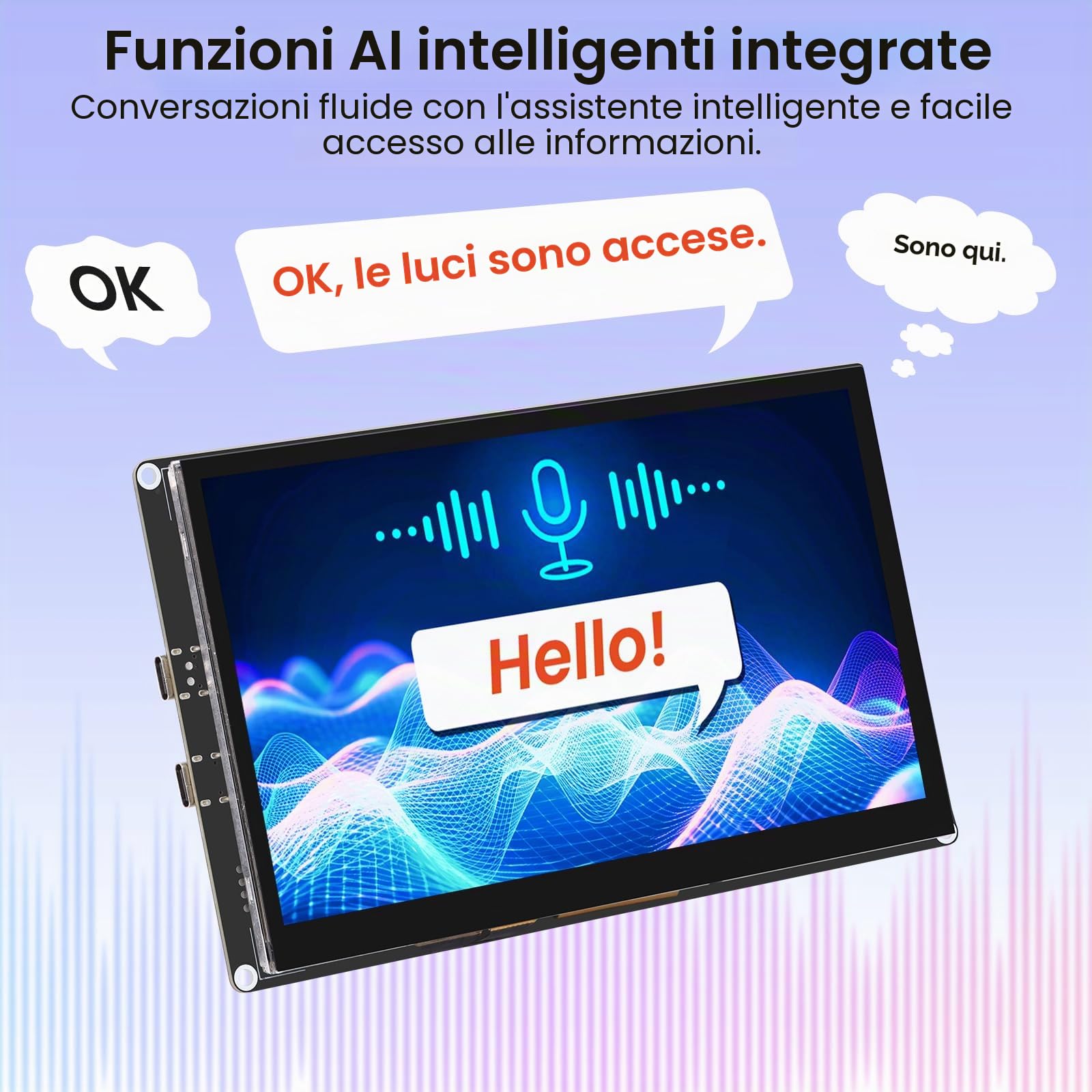 ELECROW ESP32 Display 1024x600, 7 pollici HMI ESP32 IPS Touch Screen, Supporto AI Interazione Speech, Processore Dual-Core ESP32-P4, Fino a 400MHz, Compatibile con Arduino, ESP-IDF, LVGL (senza