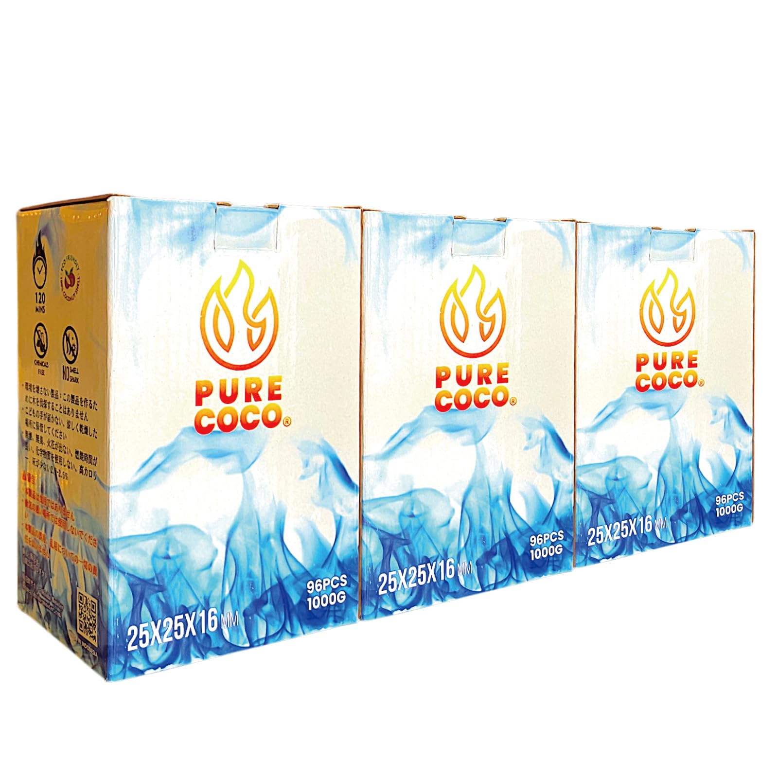 Amazon.co.jp: シーシャ 炭 業務用 PURECOCO ピュアココ フラット 96個