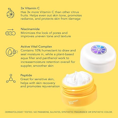 Miniatura 3 de Saturday Skin Yuzu - Bálsamo para ojos con vitamina C, crema iluminadora para debajo de los ojos apretados, niacinamida coreana, cafeína para