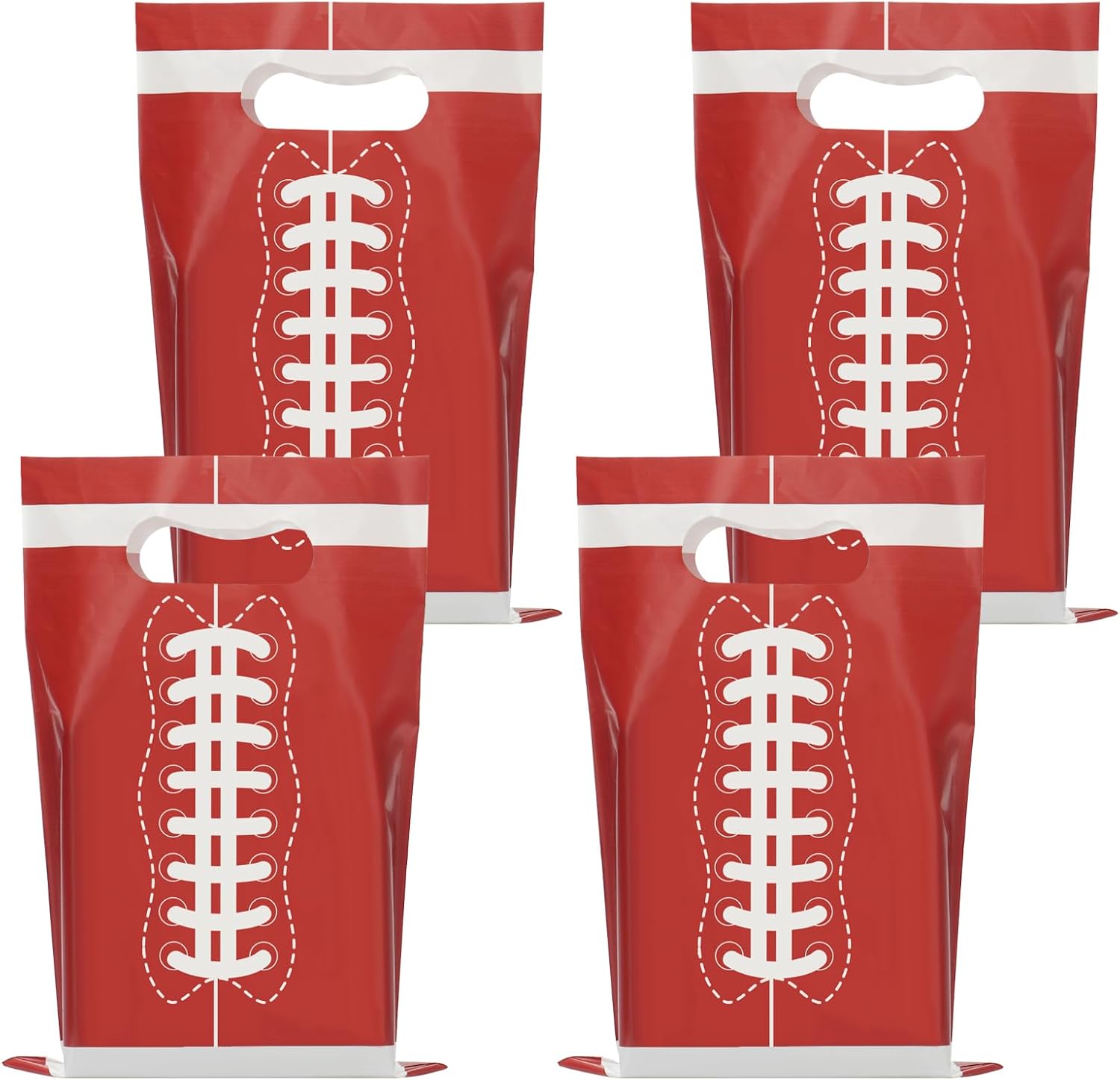 50 PCS Superbowl Party Decorations Football Gift Bags Football Party Decorations Plastic Goodie Goody Treat Snack Candy Bags Football Favor Bags for Sport Theme Birthday Party Supplies - Image 2