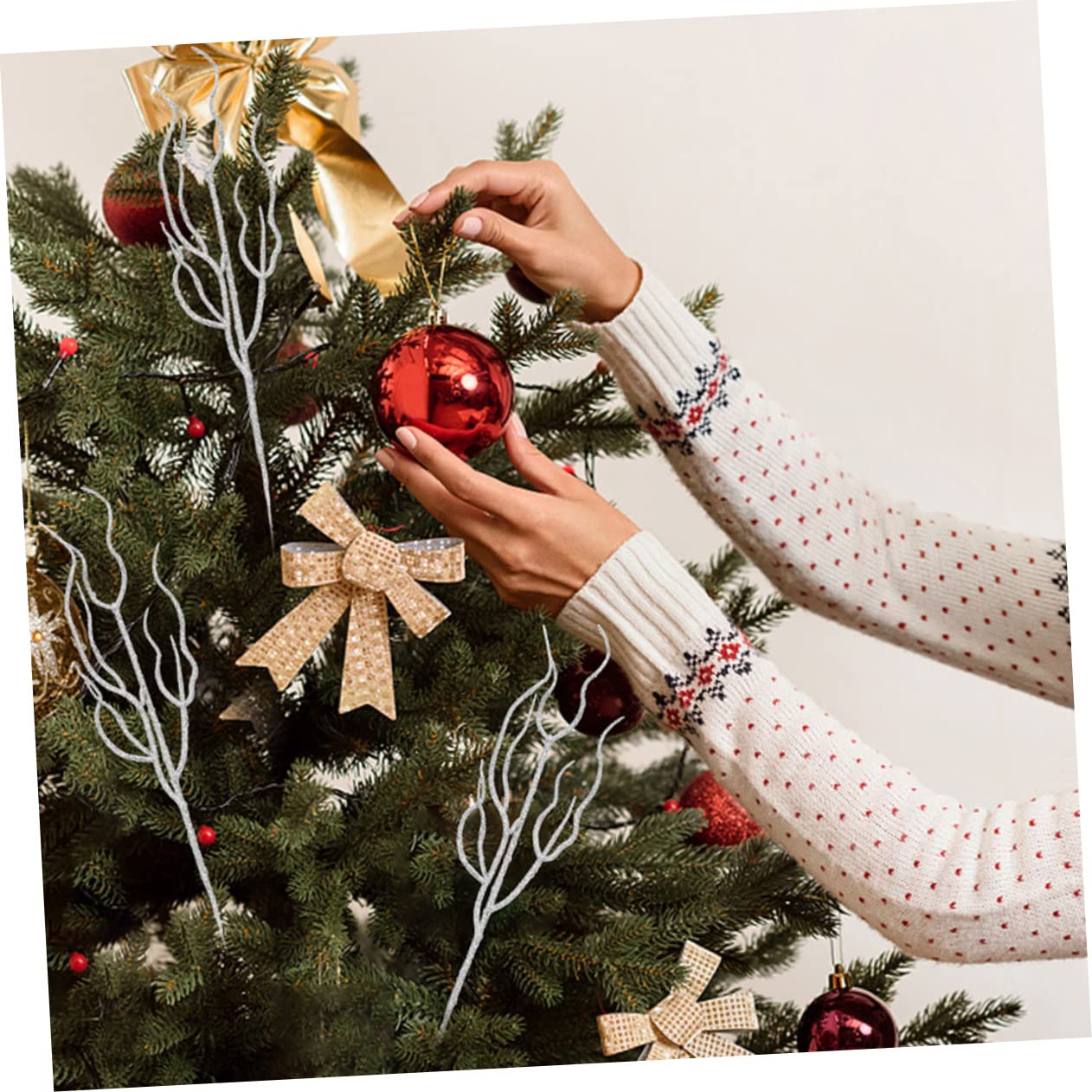 IMIKEYA Christbaumschmuck Zweige 40 STK Künstliche Pflanze Verwelkte Rebe Künstliche Kiefernnadeln Künstliche Pflanzen Winterdeko Weihnachts Party Anlage Weihnachtsbaumzweig Künstliche Äste