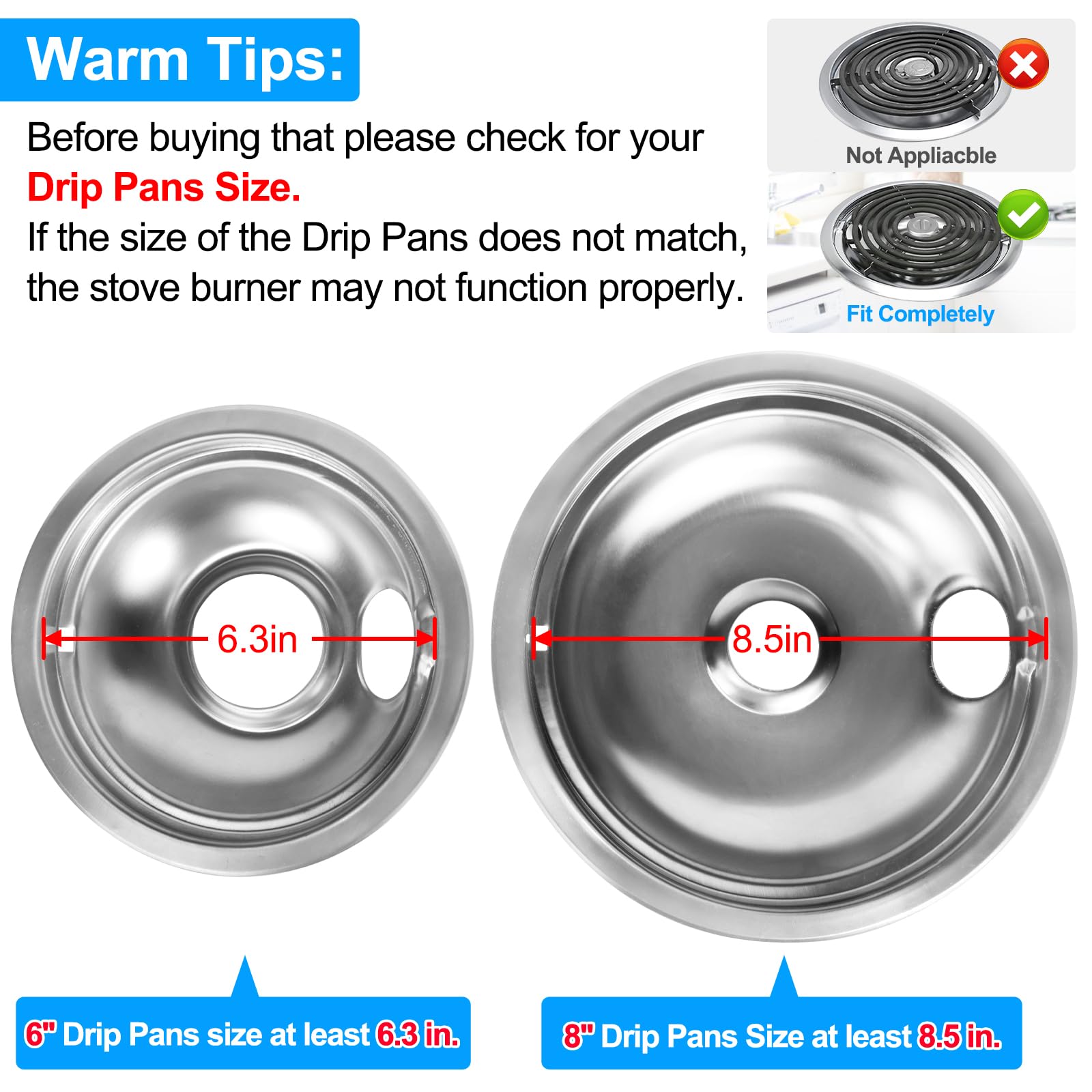 SUnion Upgraded 4 Pack WB30M1 WB30M2 Electric Stove Burners