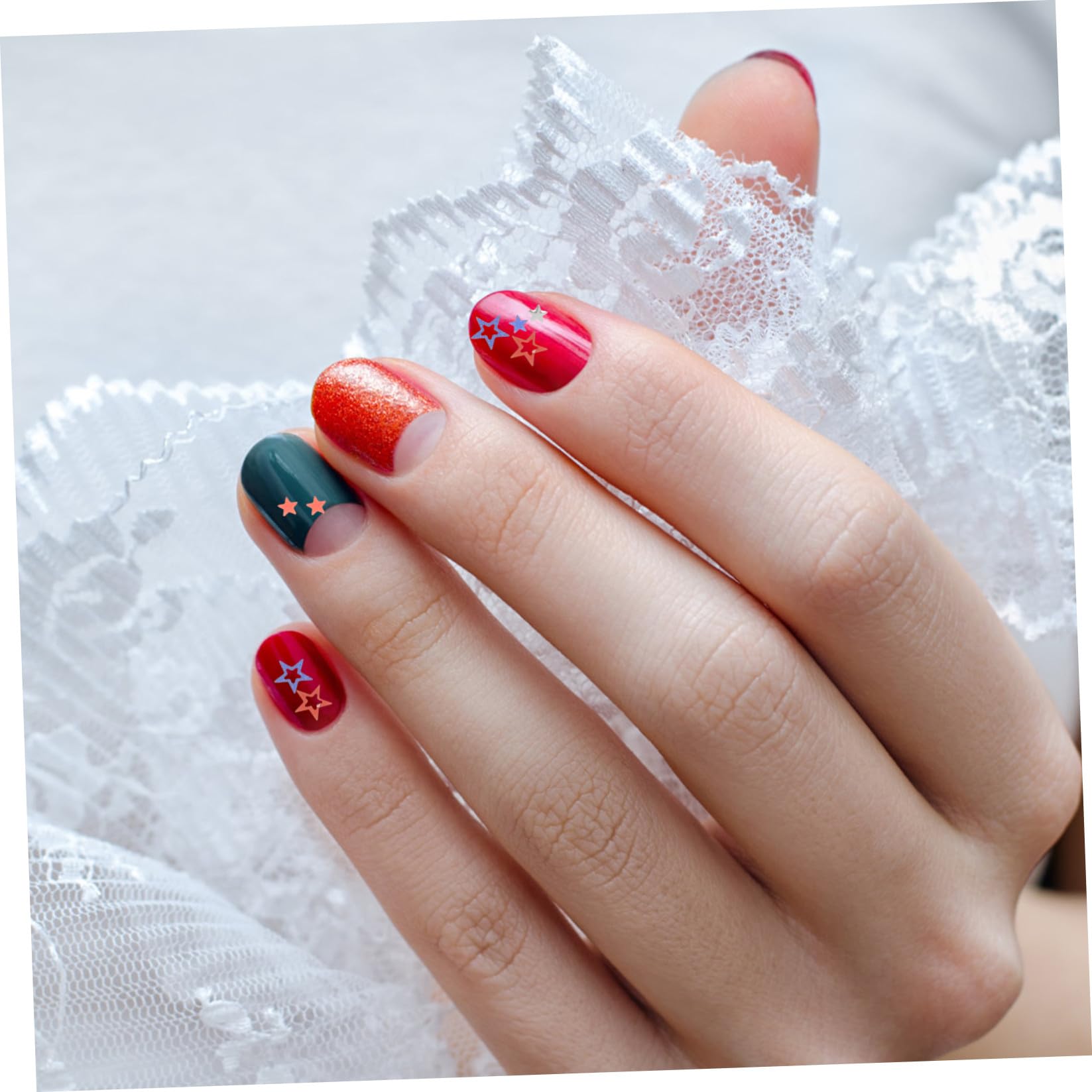 Abaodam 30 Cajas Lentejuelas Pentagrama Calcomanías De Uñas En Forma De Estrella Lentejuelas De Maquillaje De Ojos Confeti De Uñas Estrella Patriótico El Plastico Encanto Escamas De Uñas