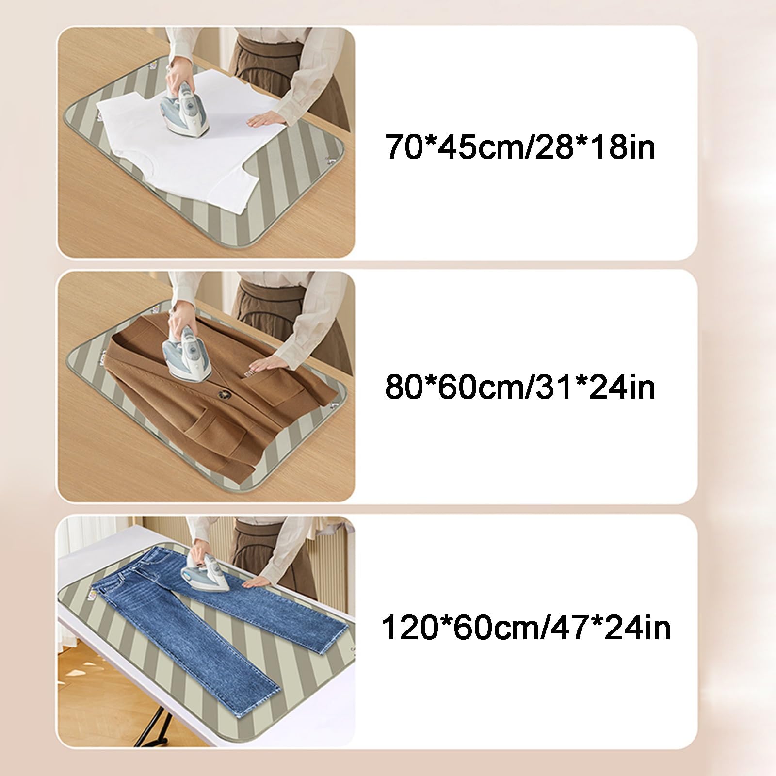 Telo per Stirare sul Tavolo - Design di Protezione a 6 Strati - Telo da Stiro per Tavolo Resistente al Calore con Cuscinetto in Silicone(Size:31 * 24in/80 * 60cm)