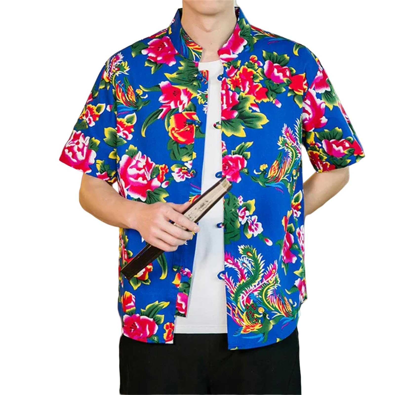 Camisetas Manga Corta Hombre Beach Camisas Hawaianas Camisa De Flores Camisa De Manga Corto