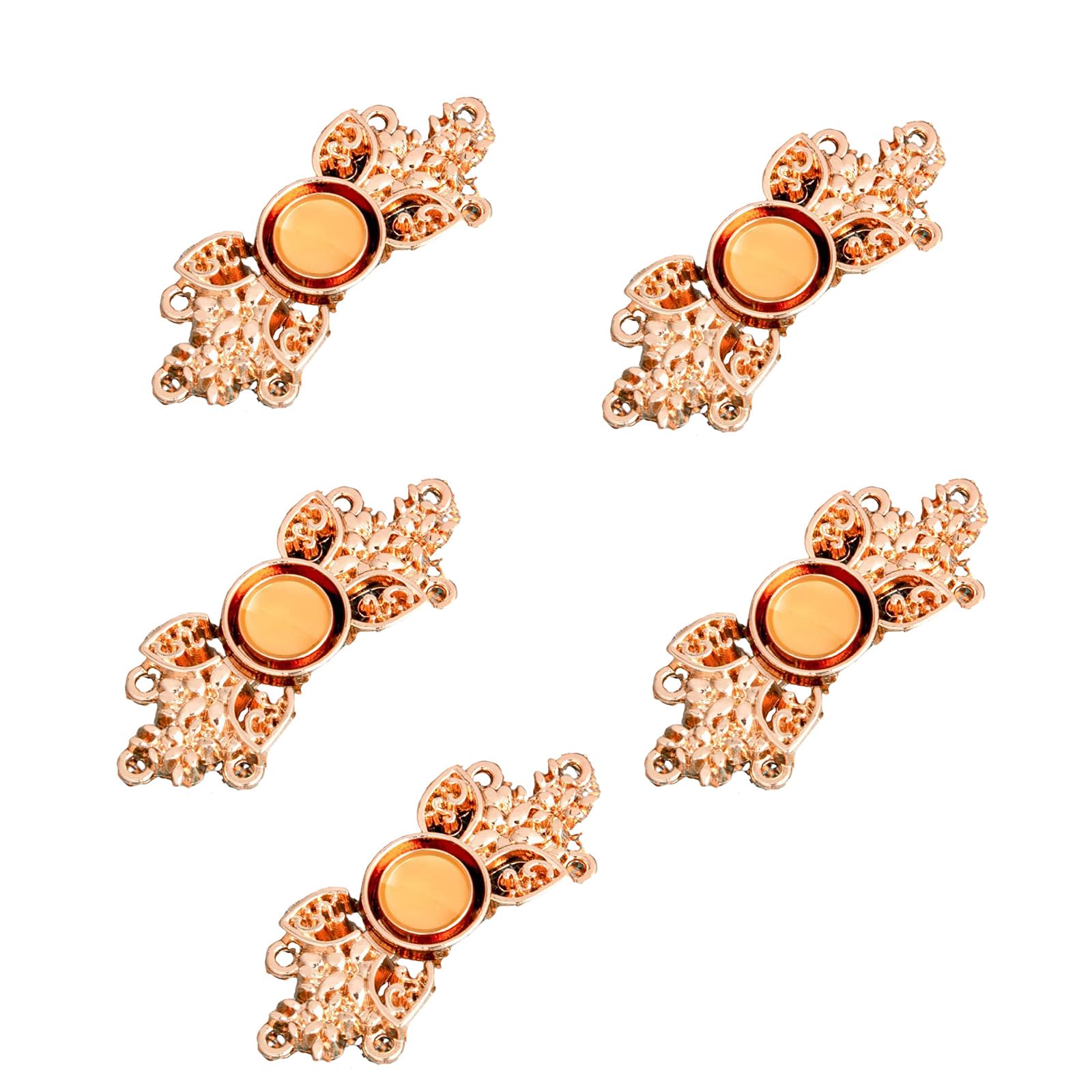 Carotoe Light Golden Color 5Pcs Chinese Cheongsam Buckle Traditional Bowknot Fasteners Bowknot Buttons Handcrafts Clothing Decorations Dress Classical Metal Buckle