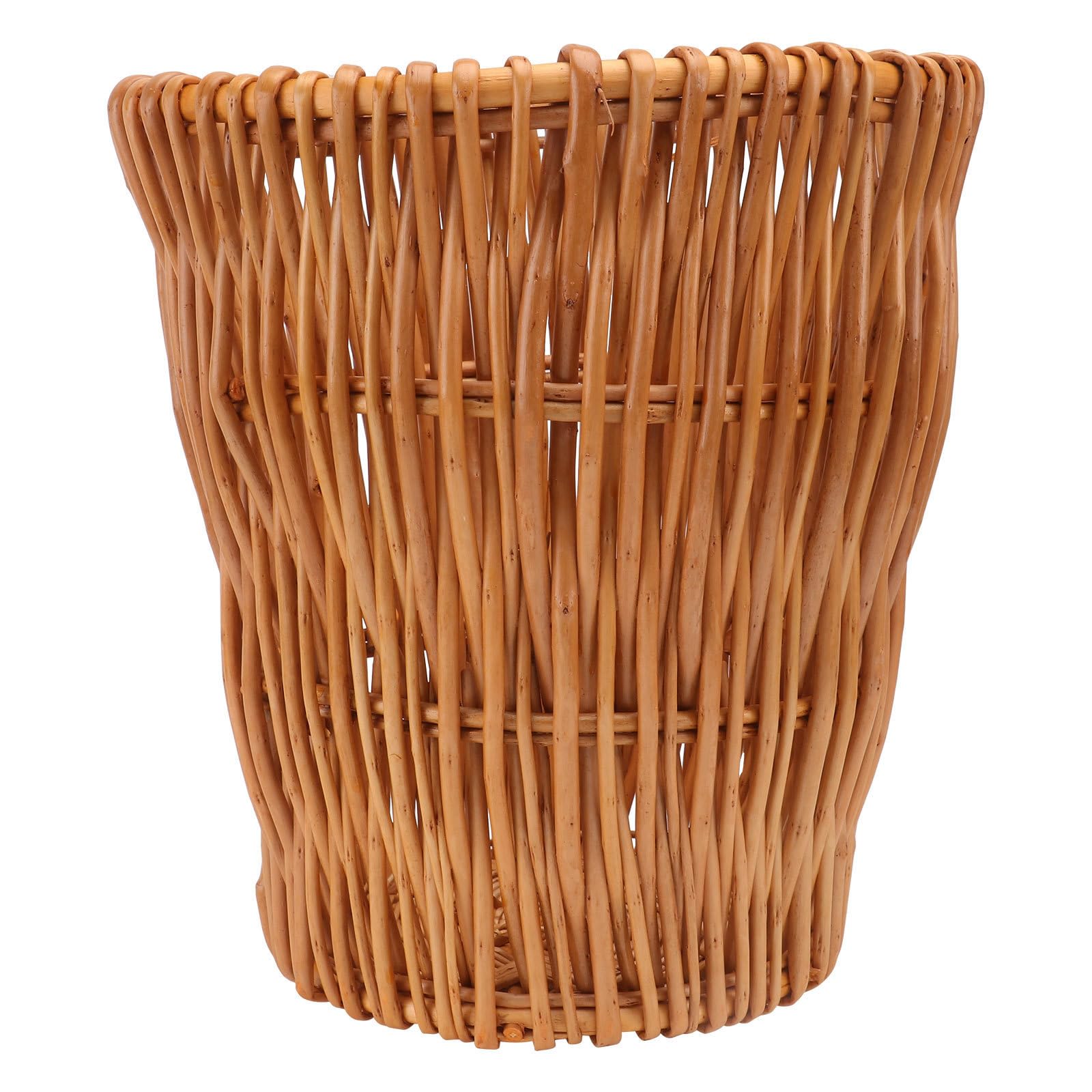 Cesto de Basura Tejido Natural, Tamaño Pequeño (25x28 Cm), Papelera Ecológica Multiusos para Hogar y Oficina, Cubo de Basura de Ratán Resistente y Decorativo