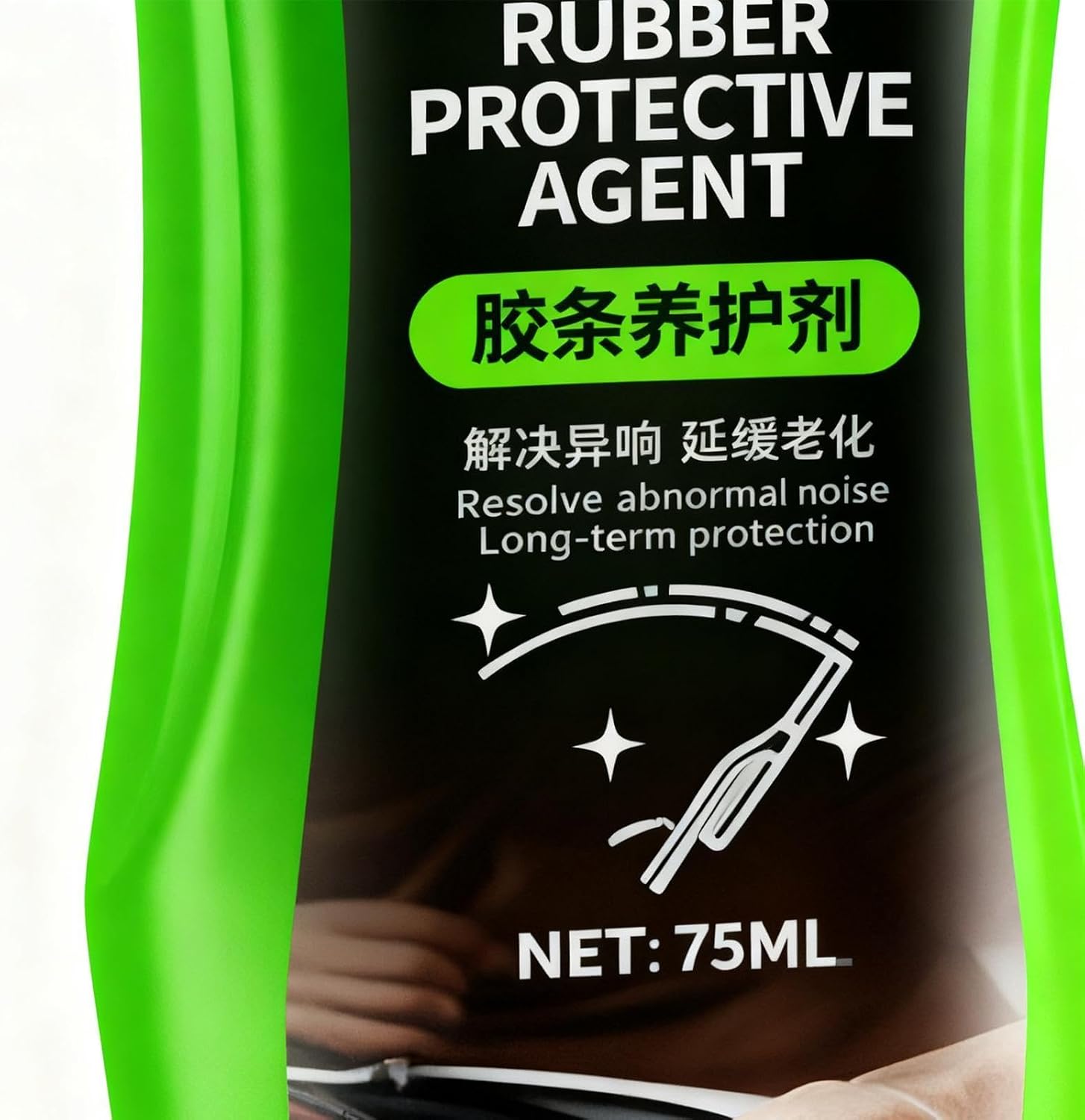 Rubber Conditioner, Protective Agent, 75ml Restorer with Sponge Tip, Vehicle Fixture with Firm Build, 1.57x5.12 inches Automotive Supply, Longtail Accessory for Interior Truck Window Strip Door Hood