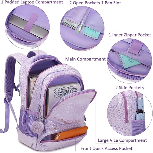 Miniatura 4 de Juego de mochila para niñas y adolescentes, mochila escolar para niños con bolsa para el almuerzo, estuche para lápices, mochilas escolares con