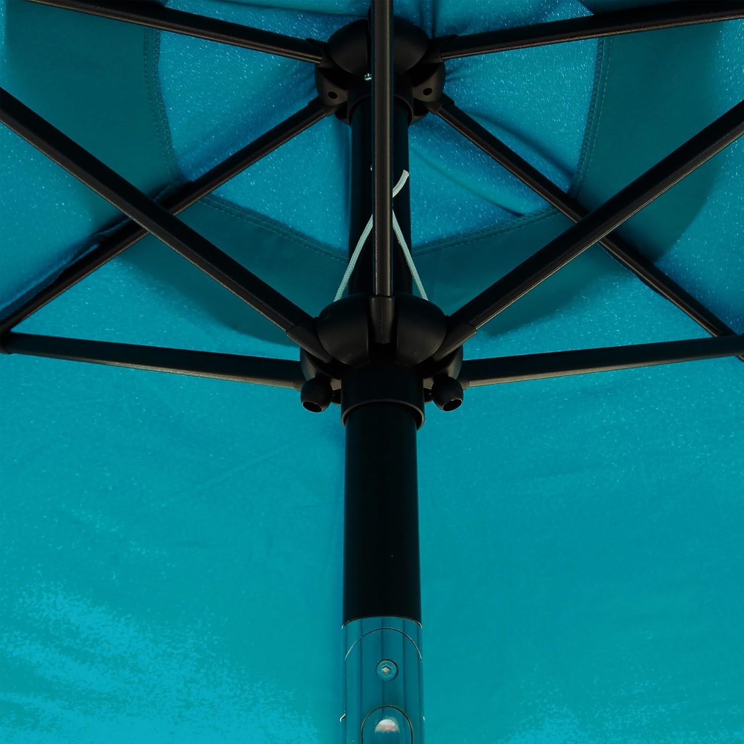 Outdoor Patio Umbrella with Push Button Tilt and Crank – UV-Resistant, Heavy-Duty & Windproof Design, 6 Sturdy Ribs for Market, Backyard, Poolside, or Garden Shade, 7.5Ft