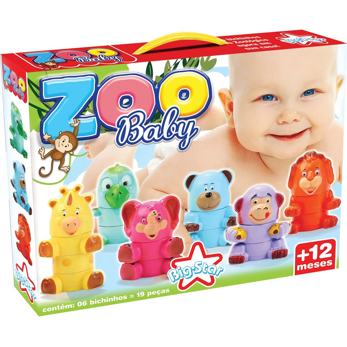 置物 BABIES Big Star Brinquedo Educativo Zoo Baby Encaixe Monta e Desmonta