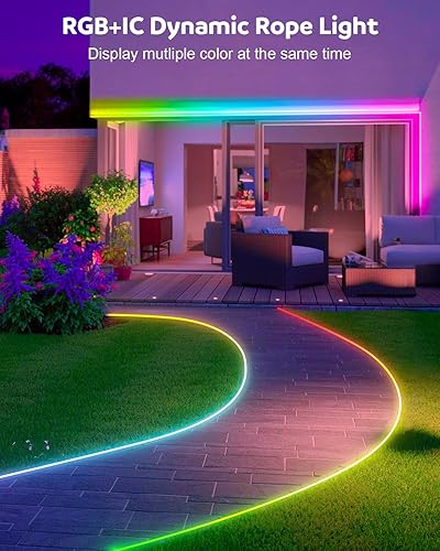 Miniatura 5 de Aclorol RGB+IC - Tira de luces LED de neón RGB de 50 pies, impermeable, para exteriores, 24 V, 49.2 ft, luz flexible de neón para decoración de