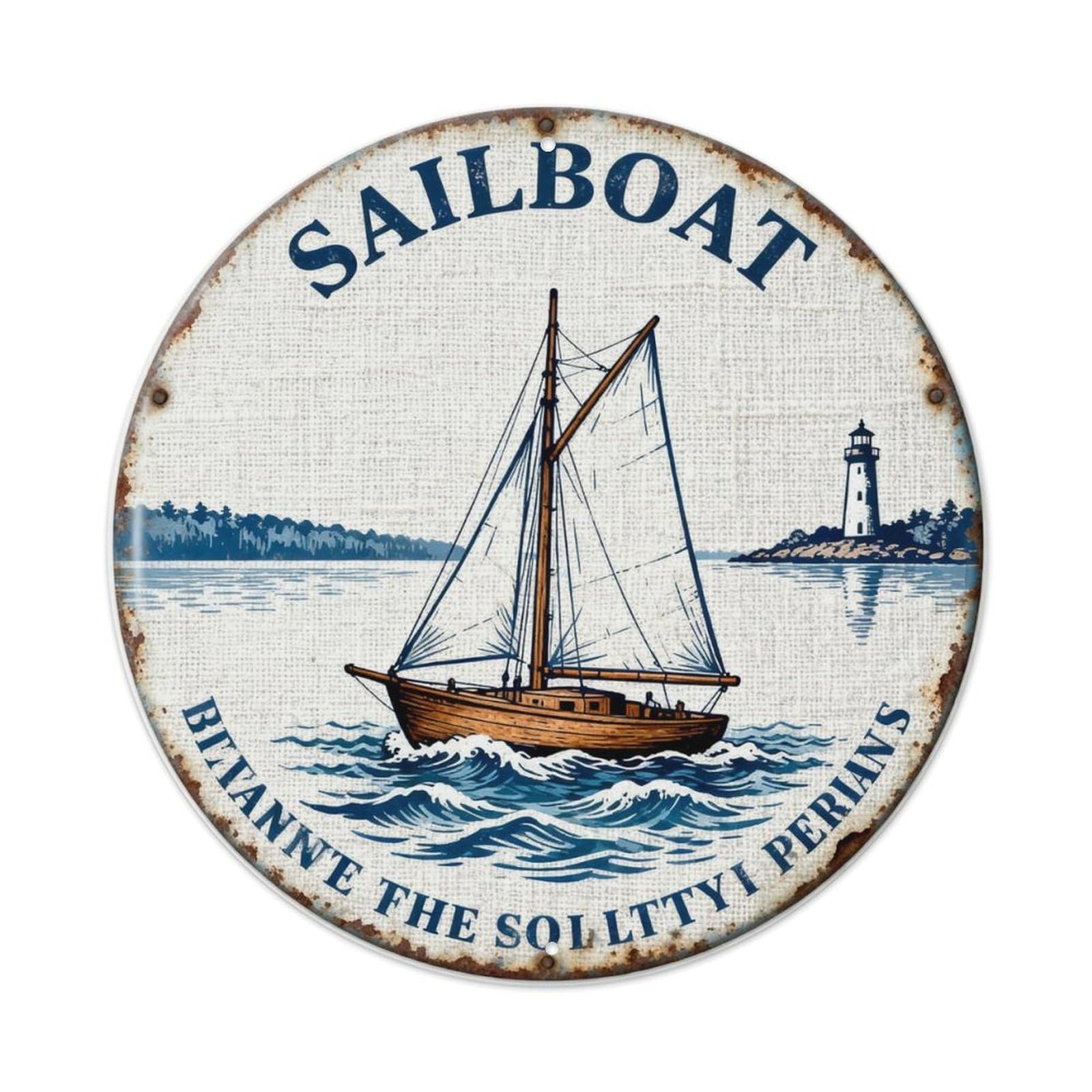 SAILBOAT Metal Tin Sign Plaque