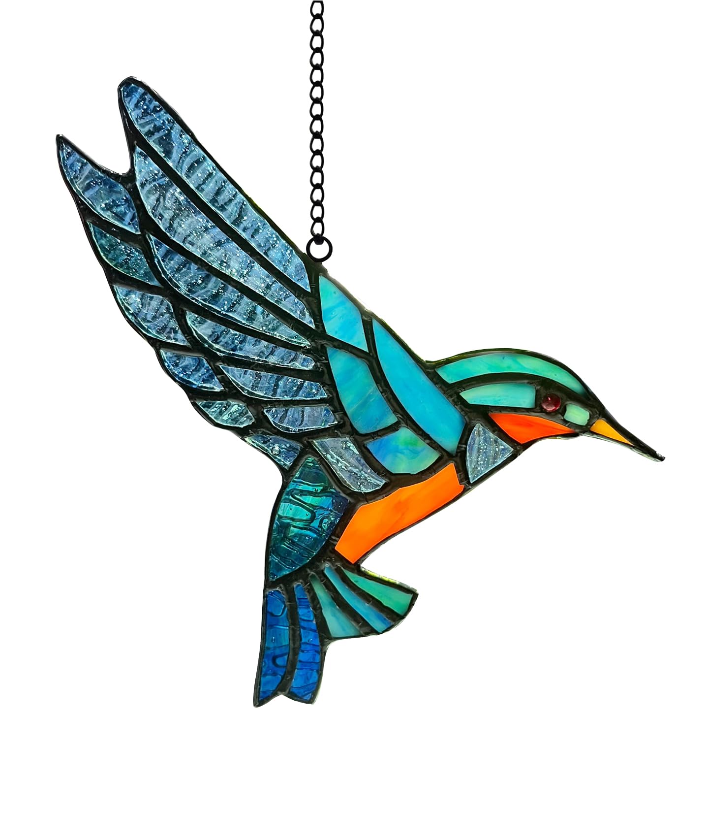 Hummingbird Suncatcher - Stained Glass Window Hanging, Sun Catcher Indoor/Outdoor Ornaments for Christmas or Birthday Gifts