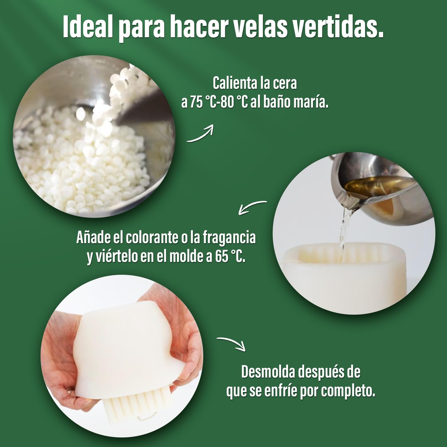 VEGISHINE Cera de soja para velas, Cera natural para velas 10kg, Cera de para la fabricación de velas 1kg 2kg 5kg 10kg