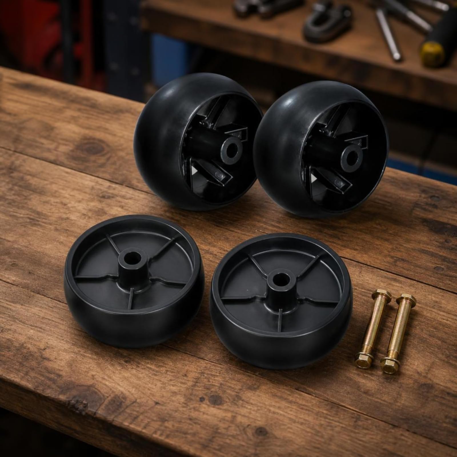4 Piezas Kit Ruedas para Cortacésped