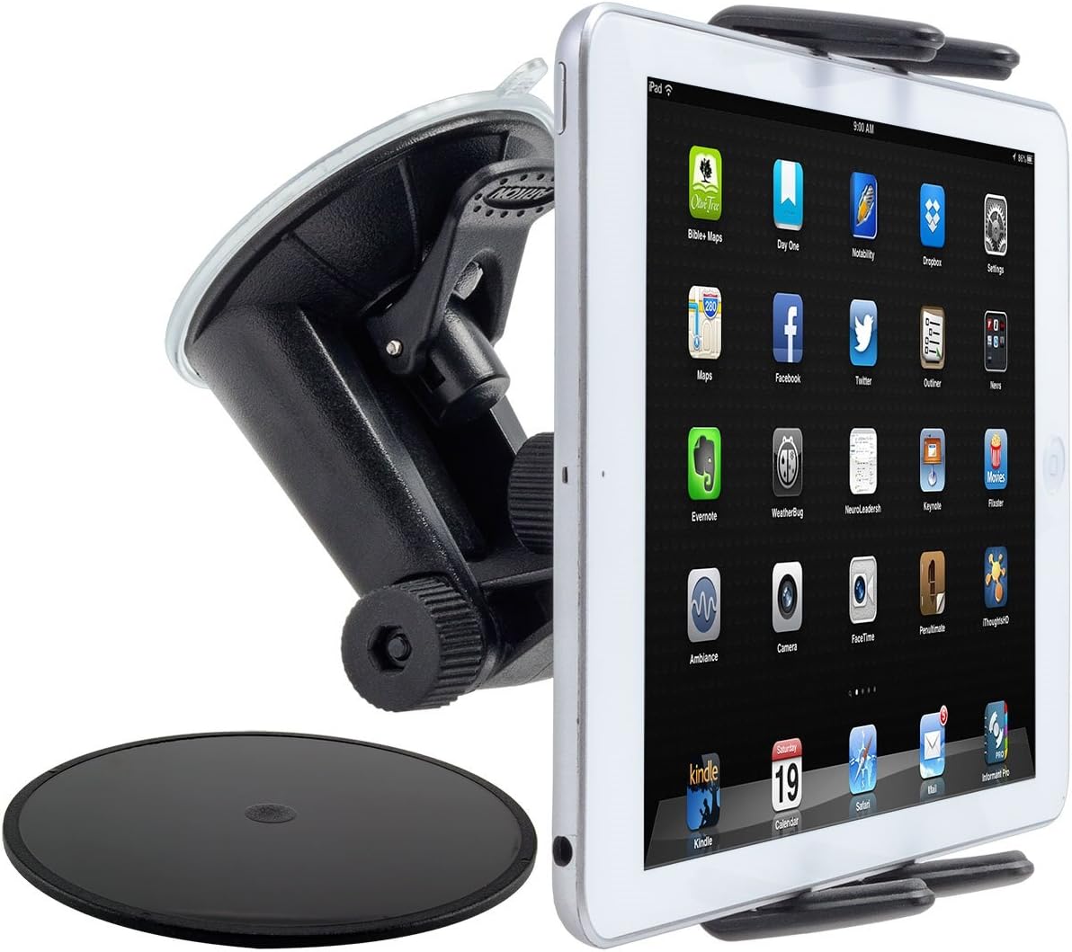 Arkon Windshield Dash Car Mount for iPad mini Galaxy Tab 4 3 Note Tab S Tab Pro 8.4 Retail Black