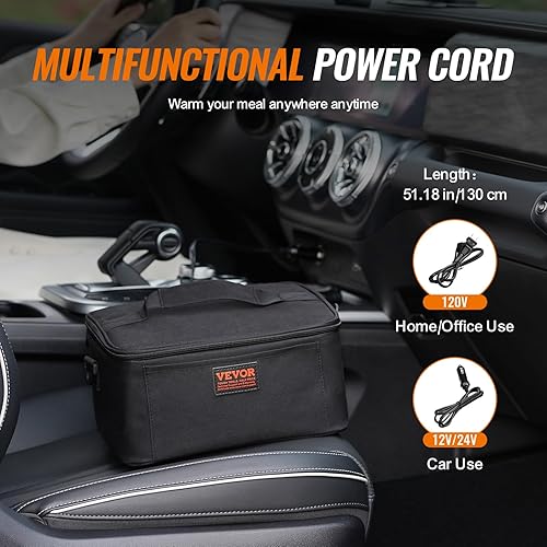 Miniatura 6 de VEVOR Horno portátil 3 en 1, calentador de alimentos portátil de 12 V24 V110-120 V, 80 W (máximo 100 W), mini microondas personal portátil, lonchera
