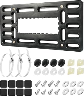 License Plate Holder,Front License Plate Holder,Car Accessories License Plate Bracket,Car Plate Holder,License Plate Covers with Anti Theft Stainless Steel Screw Bolt Caps,Fit Car