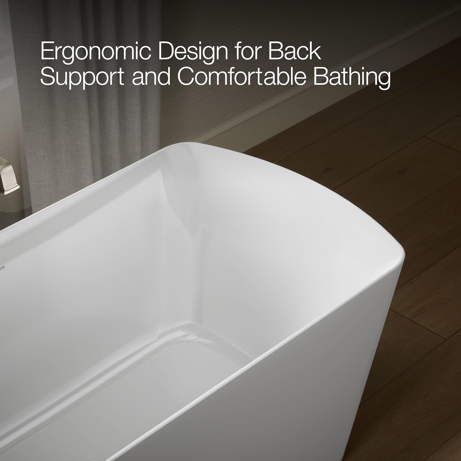 Kohler K-26079 Irvine 59" x 29-1/2" Acrylic Soaking Tub with Center Drain, Drain Assembly, and Integrated Overflow - White