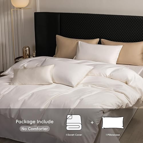 Miniatura 110 de MooMee Queen Duvet Cover Set, 100% Extra Long Staple Cotton 600 Thread Count Sateen Silky Soft Breathable Durable Luxury Hotel Quality Bedding Set