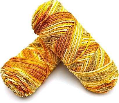 5-Ply Variegated Yarn 200g/2pcs, 100% Acrylic, DK Weight 2.5mm, Soft & Cozy Vibrant Gradient Colors for Knitting & Crocheting Sweaters, Scarves, Shawls, Hats 4#Orange Flower