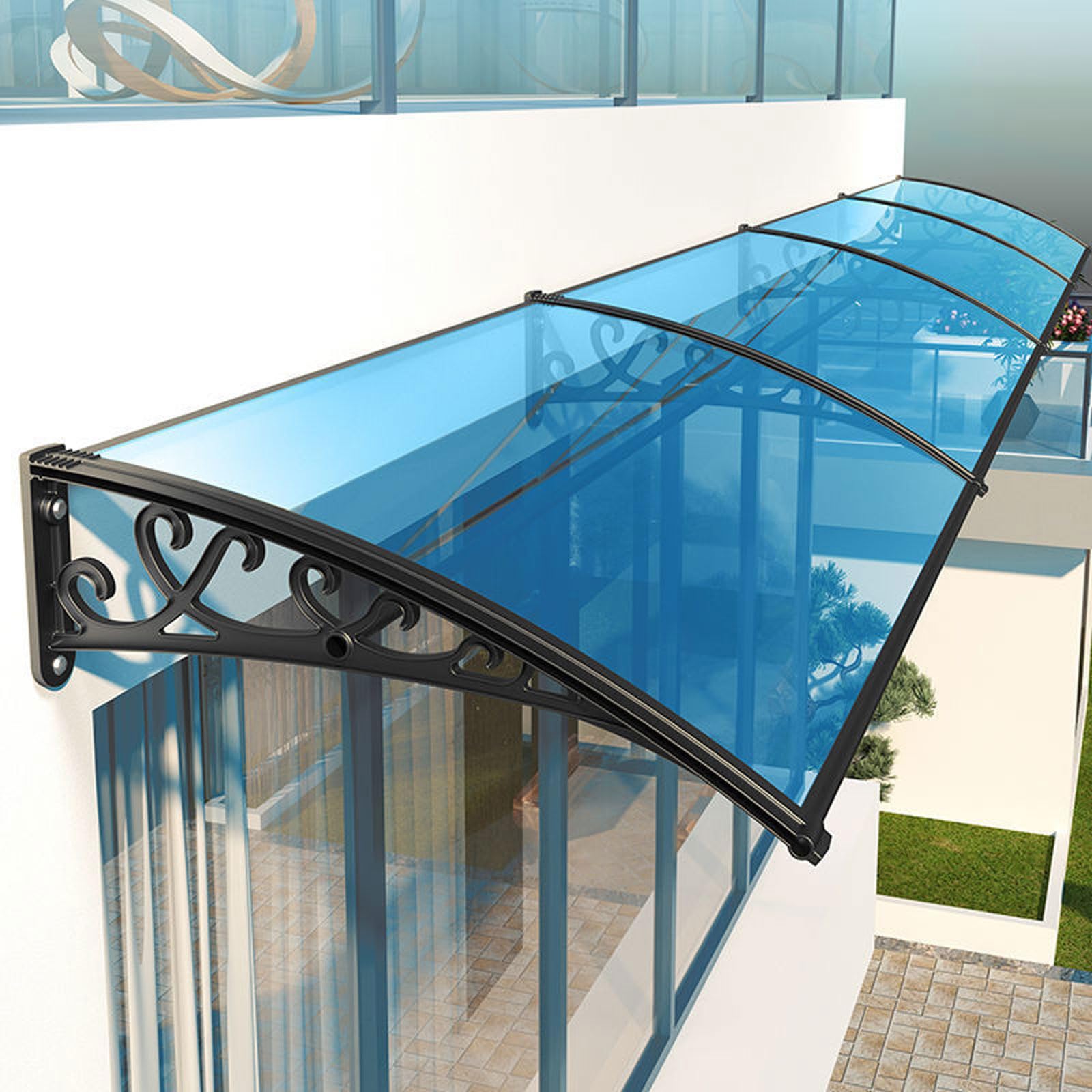 QYMYOZ Front Door Canopy, Outdoor Window Awning Canopies Garden Patio Porch Awning Rain Shelter Cover for Back Door, Porch, Patio, Window