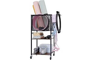StorageWorks Home Gym Storage Rack for Exercise Equipment and Yoga Mats