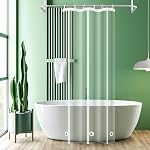 UFRIDAY Linge de douche claire PEVA, Rideaux de salle de bains extra longue étanche avec 5 Aimants Bottom, pour la maison/hôtel, 72 x 78 de pouce