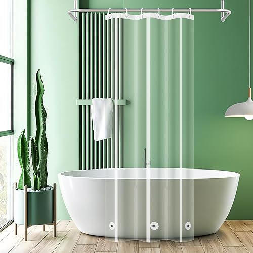 UFRIDAY Cortina de ducha para casa rodante, 36 x 72 pulgadas, cortina de ducha de plástico impermeable PEVA transparente para el hogar, resistente,