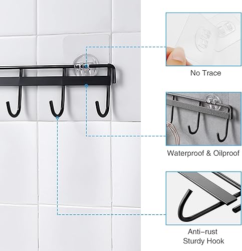 Miniatura 3 de Paquete de 2 ganchos adhesivos de pared para cocina, colgador de cuchara para cocina, espátulas colgantes, cucharas medidoras, ahorro de espacio,
