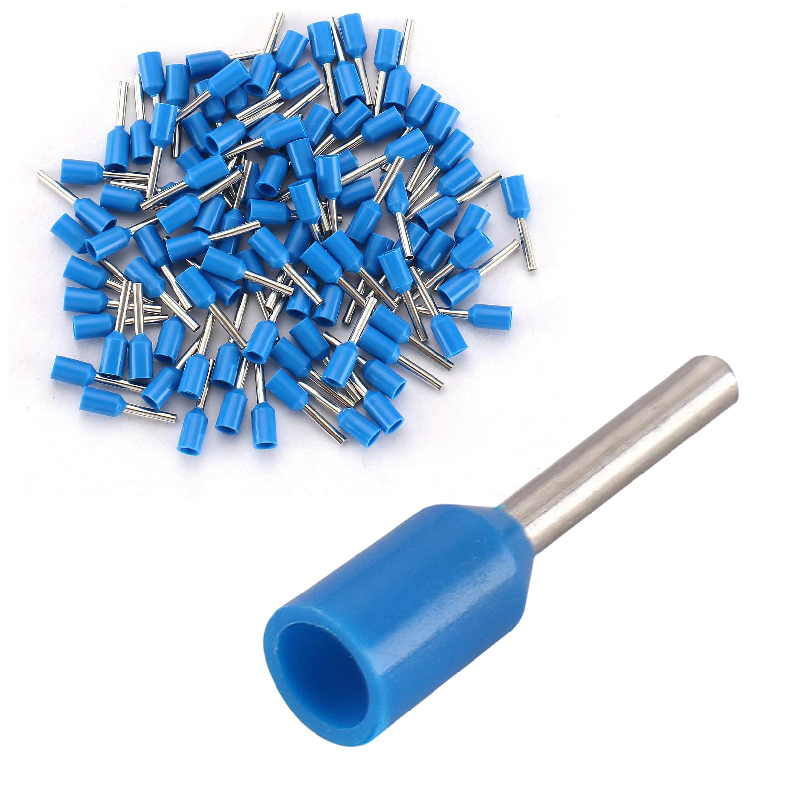 Terminali A Crimpare Per Cavi E2512 - 1000 Pezzi Blu Per Filo 14 AWG/2.5mm², Isolati In Vinile, Max 30A - Foto 5