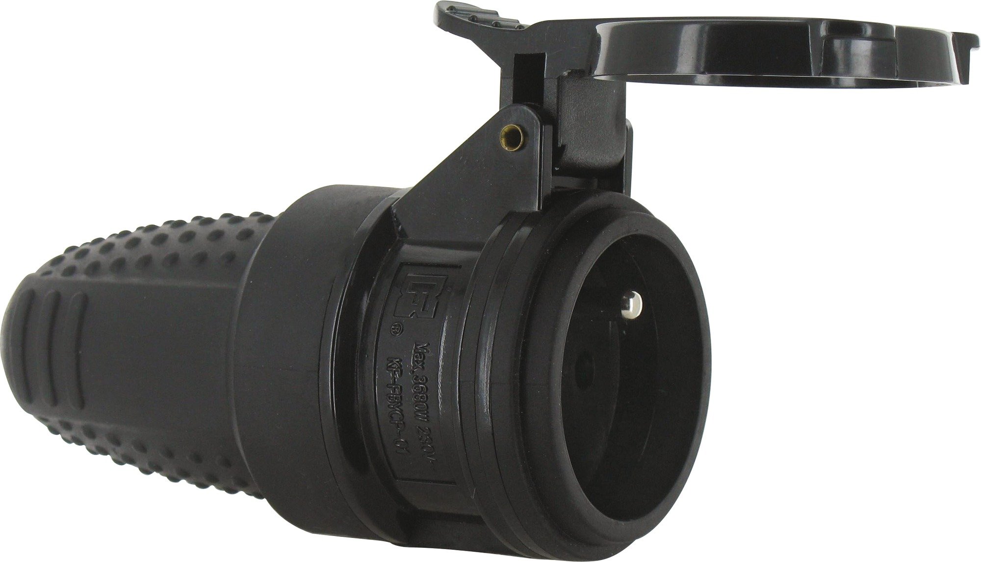 Fiche caoutchouc étanche IP44 2P+​T 16 A Dhome - Femelle