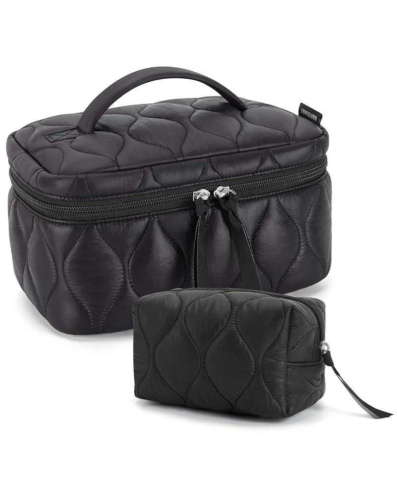 Amazon.com: BAGSMART Travel Makeup Bag, 2-Piece Puffy