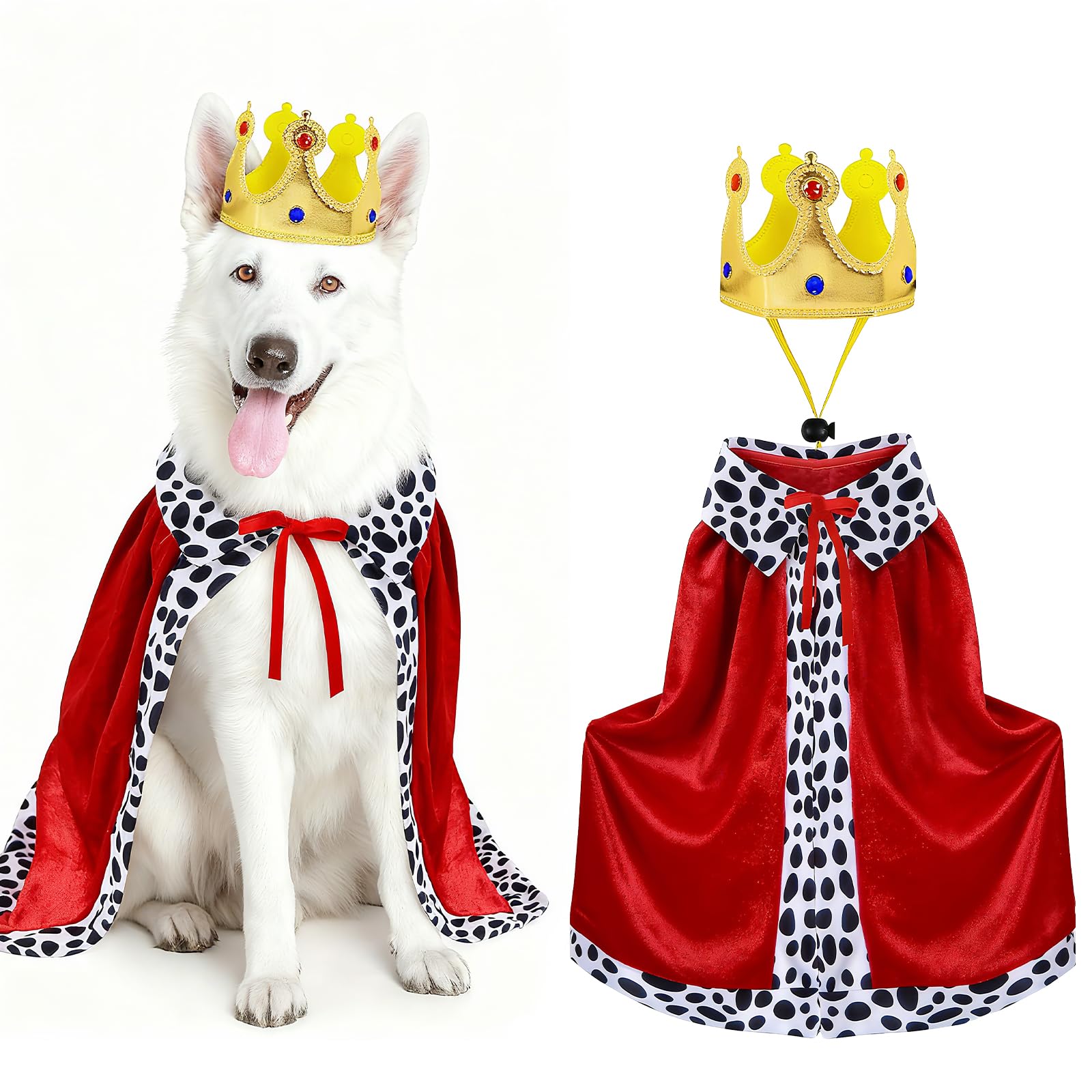 Puluole Halloween Dog Costumes for Large Dogs,Halloween Pet Costumes for Dogs and Cats,King Cape for Dog,Large Dog Costume for Halloweens Pet(M)