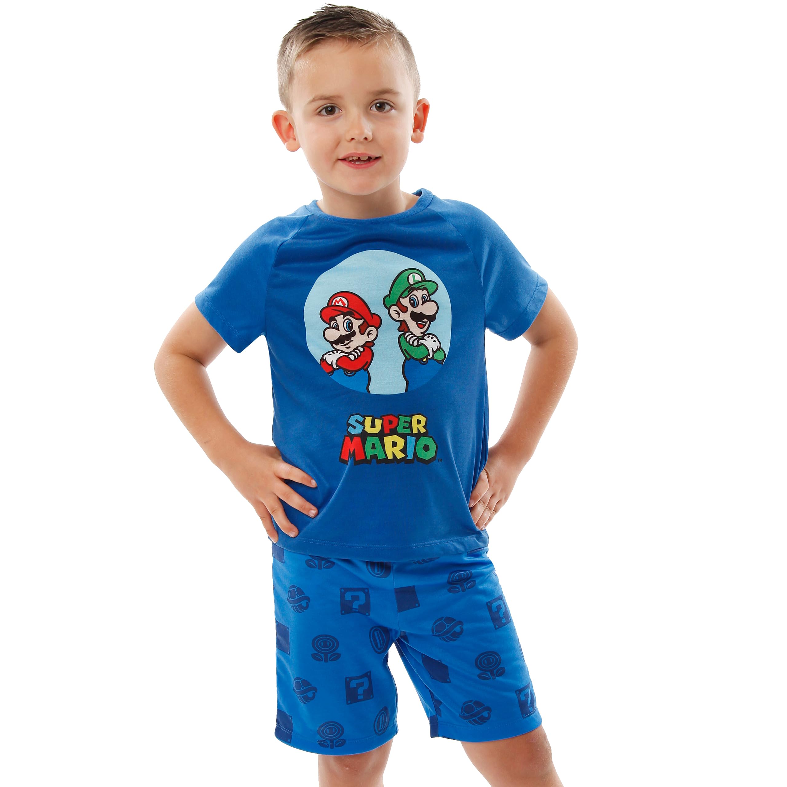 Piżama Super Mario | Piżama Chłopięca Mario I Luigi | Chłopięce Krótkie Piżamy | Oficjalne Towary Mario