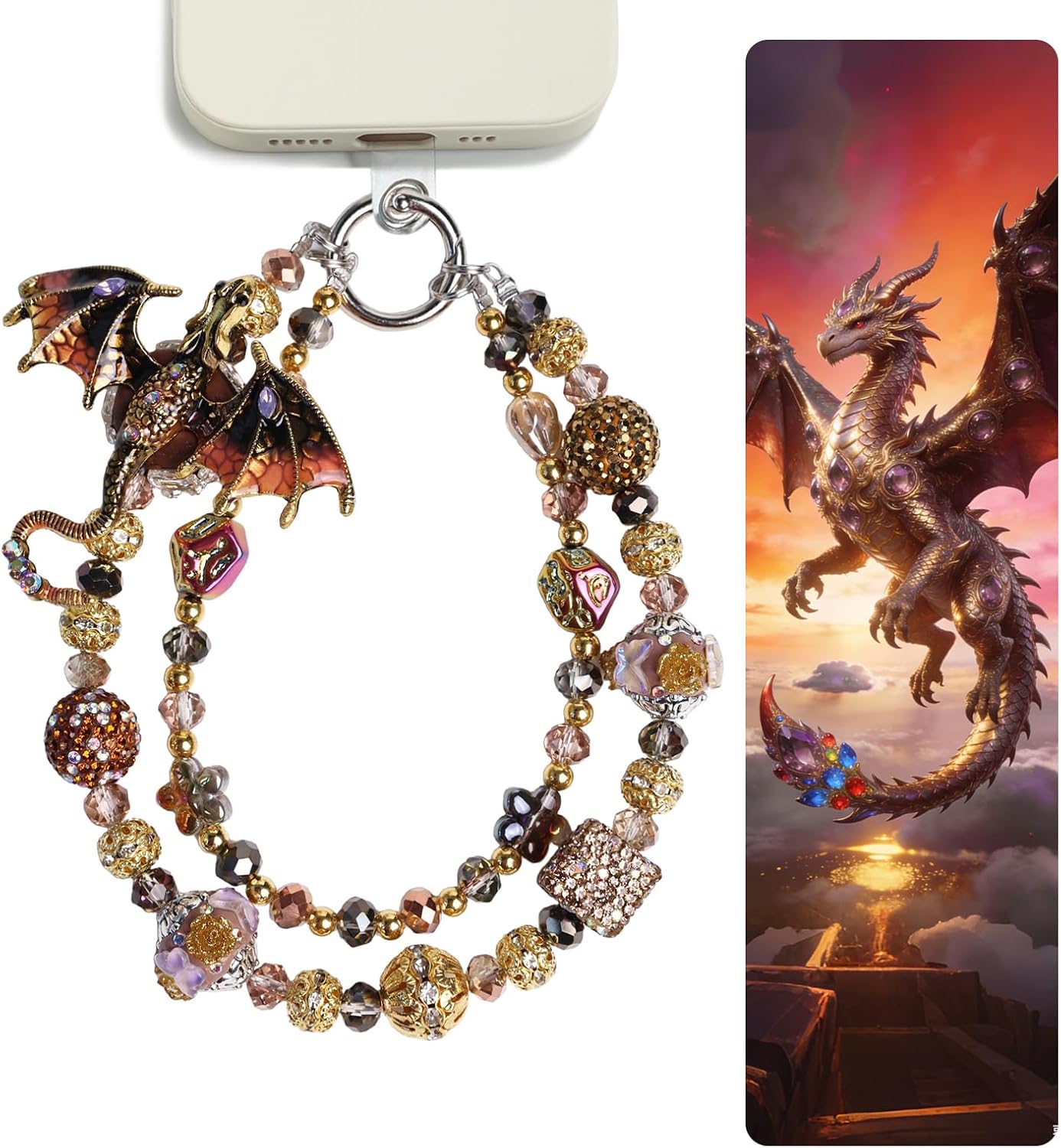 Unique Jeweled Phone Charms Strap Bold Phone Bracelet for Women Exquisite Bag Charm