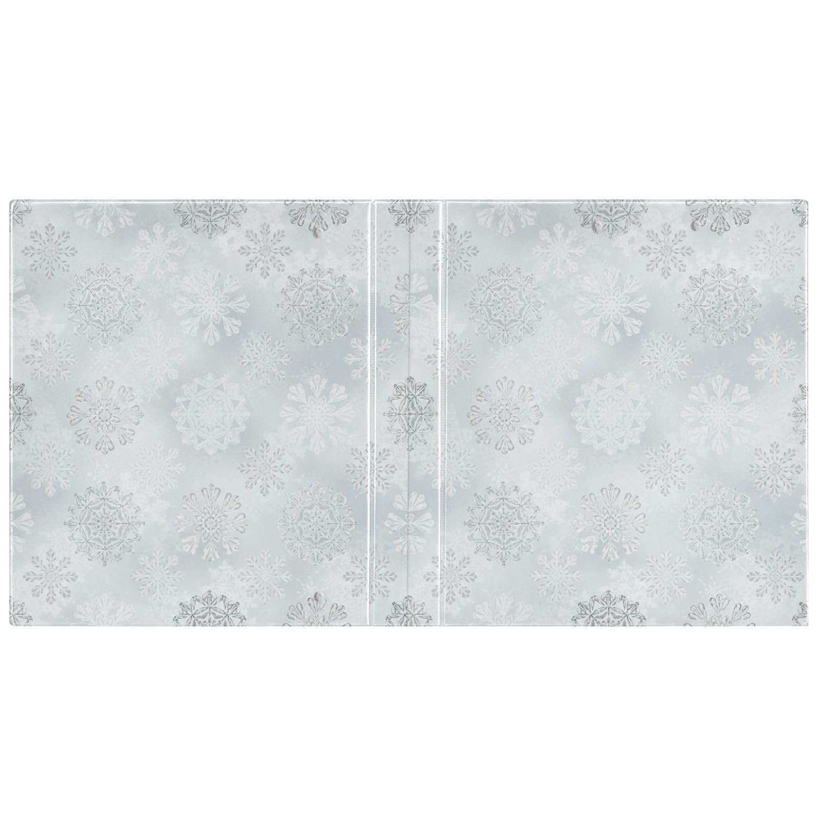 Carpeta de 3 anillos, carpeta de anillos en D de copos de nieve blancos y plateados, paquete de 2 | Con portapapeles y bolsillos, para escuela, universidad, oficina